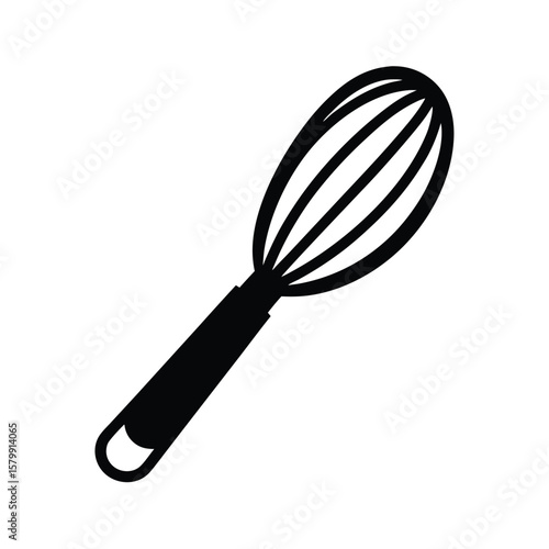 Whisk With Handle And Wires Icon Vector Illustration