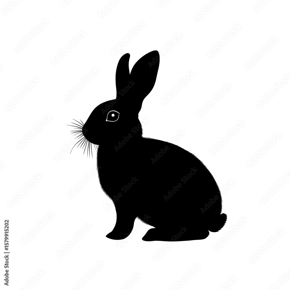 Fototapeta premium A rabbit silhouette bunny illustration animal vector