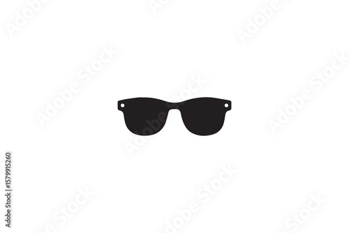 Stylish Sunglasses Icon in Black Silhouette on White Background for Summer and Fashion Designs silhouette