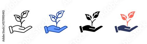 Growth Plant icon sheet multiple style collection