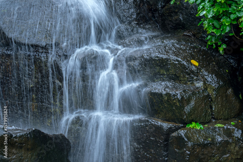 A waterfall during the monsoons near Pune India. Monsoon is the annual rainy season in India from June to September.