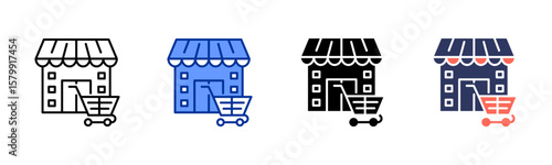 Supermarket icon sheet multiple style collection