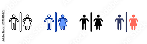 Bathroom Sign icon sheet multiple style collection
