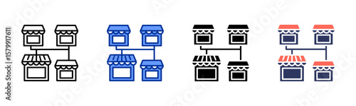 Franchise icon sheet multiple style collection