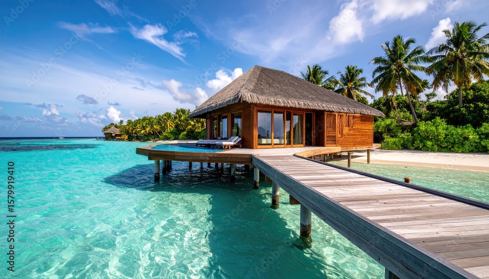 Fototapeta premium Tropical overwater bungalow