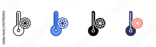 Temperature Control icon sheet multiple style collection