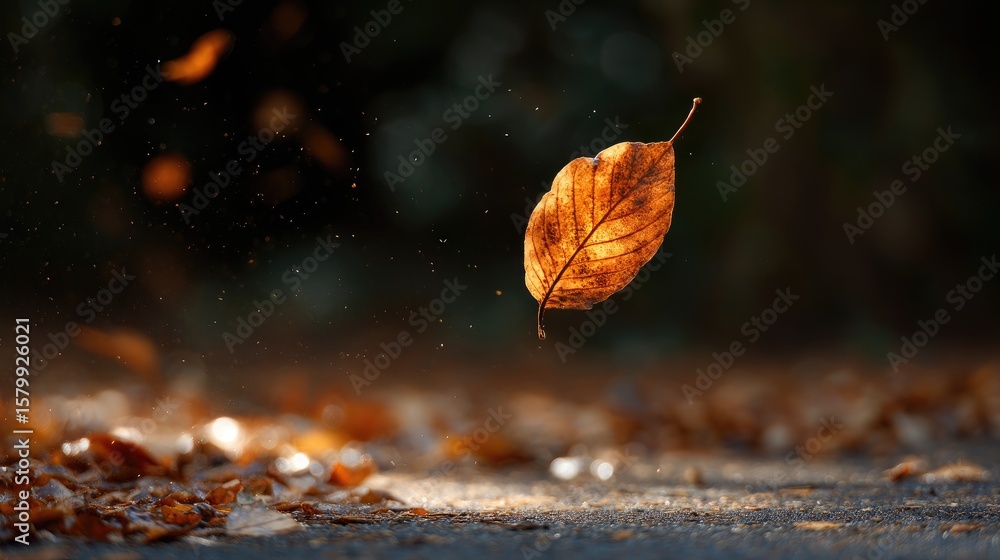 Obraz premium Floating autumn leaf