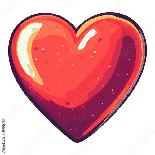 Carttoon heart icon illustration romantic vibrant vector