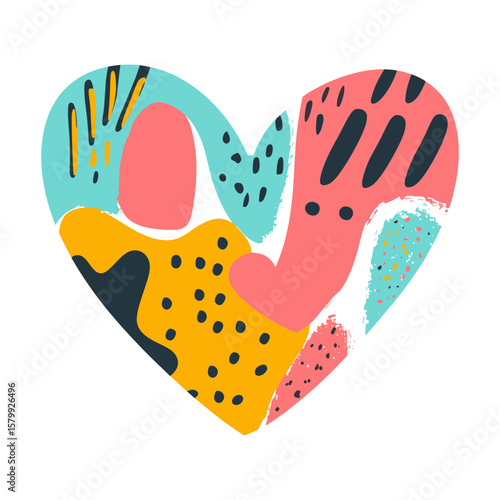 Carttoon heart icon pattern illustration clothing vector
