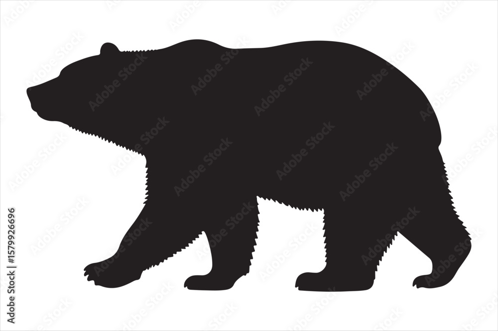 Fototapeta premium Bear Silhouette Clipart - Walking Black Bear Vector Image