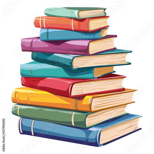 Stacked books illustration publication educational vector