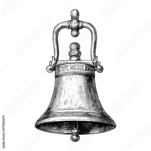 Vintage bell illustration decorative historical vector