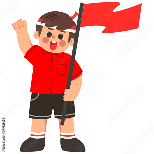 Proud Flag Holder Kids Illustrations