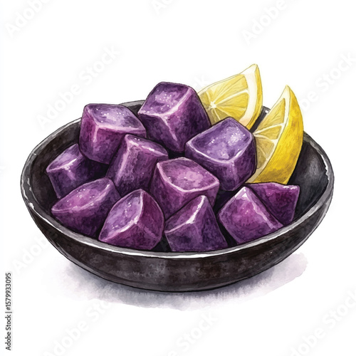 Purple sweet potato gnocchi neatly