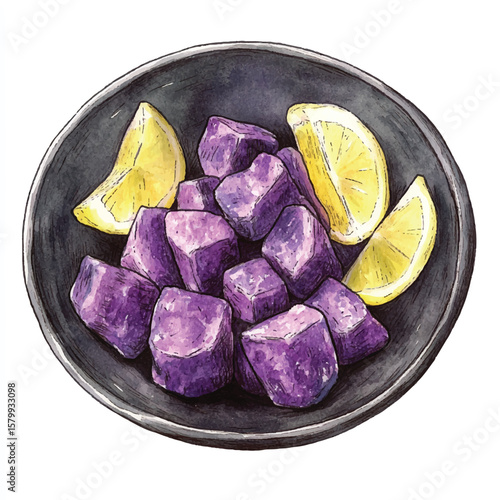 Purple sweet potato gnocchi neatly