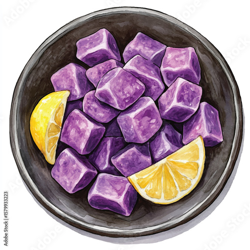 Purple sweet potato gnocchi neatly