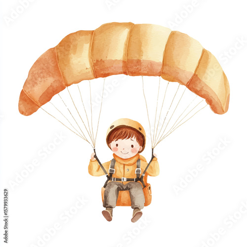 a boy Skydiving