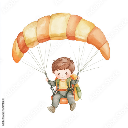 a boy Skydiving
