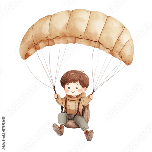 a boy Skydiving