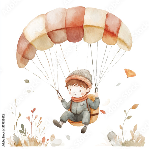 a boy Skydiving