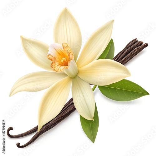 White lily flower isolated on white background blooming beautifully