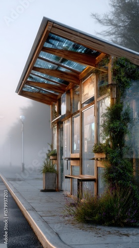 Wallpaper Mural Green bus stop design with solar technology Torontodigital.ca