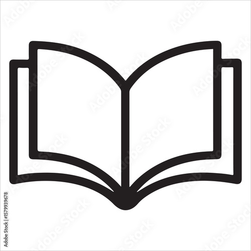 Open book with pages and bookmark in vintage vector illustration style