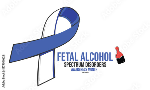 Fetal alcohol spectrum disorder month. background, banner, card, poster, template. Vector illustration.