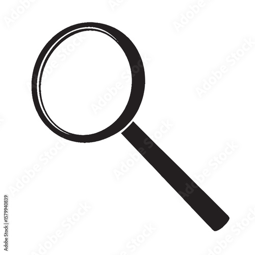 silhouette photo of a magnifying glass with a white background