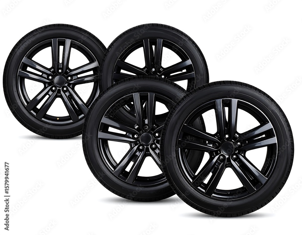 Fototapeta premium Black alloy wheels