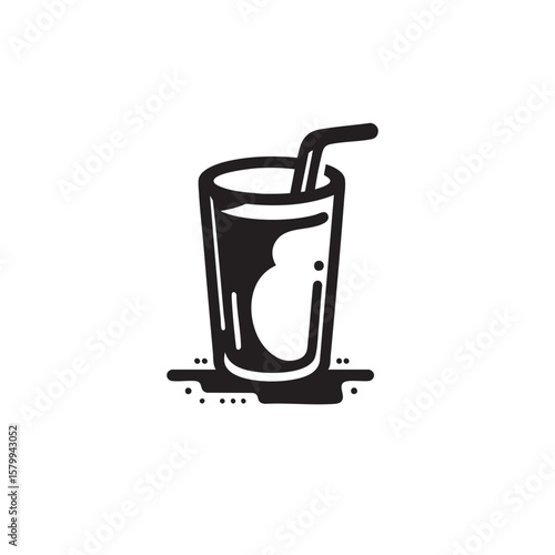 Milk black and white silhouette icon