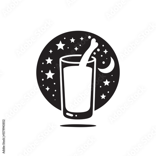 Milk black and white silhouette icon