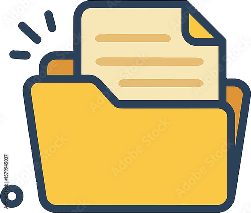 vector file folder with document icon