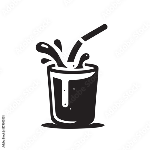 Milk black and white silhouette icon