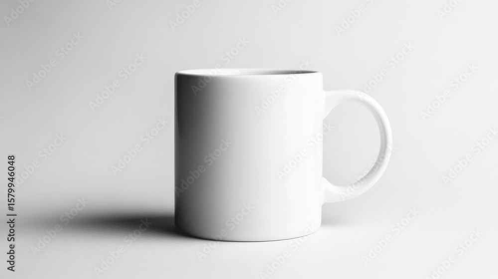 Fototapeta premium Blank white mug on a plain background
