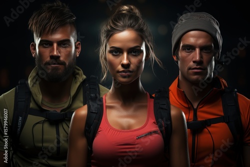 A group of people wearing fitness trackers during a workout