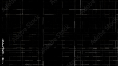 yellow Lines with white highlight on Black. Abstract Line Pattern. Geometric Grid
