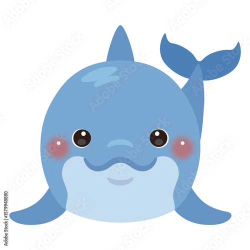 正面から見たイルカのイラスト