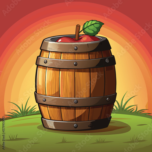 An old wooden barrel of wine, isolated on white