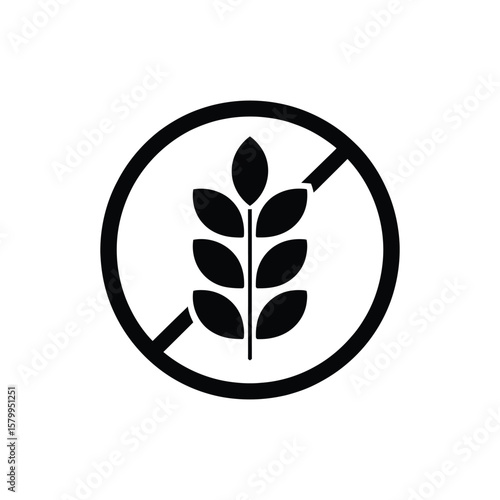 Gluten free icon flat fill set collection