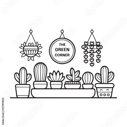 Cute Storefront Coloring Pages – Easy, Whimsical Black and White Line Art for Kids & Adults, Storefront coloring page, Whimsical storefront illustration, Coloring Pages, Printable Coloring Pages