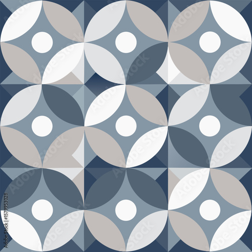 Colorful seamless repeat pattern with abstract minimalist geometric style