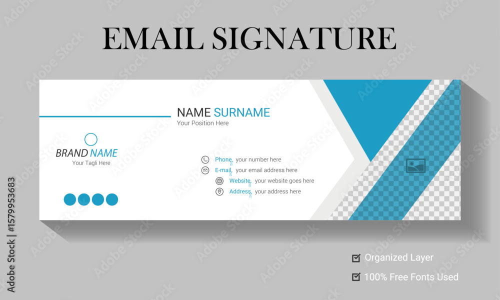 Obraz premium Professional simple clean horizontal, Modern and minimalist email signature template