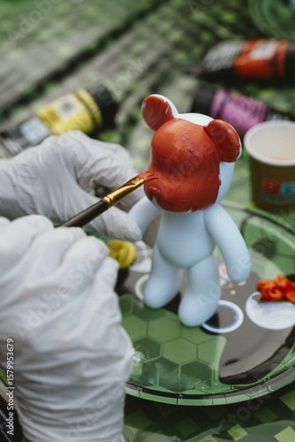 Painting a Toy Figure with Bright Colors