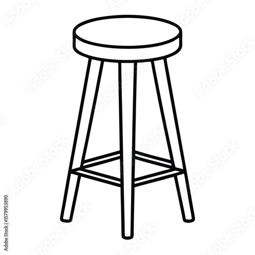 Illustration of a simple stool isolated on transparent background