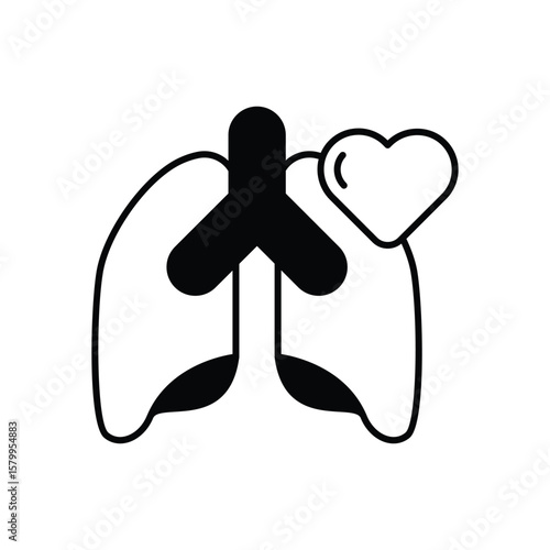 Lung Icon Icon vector stock illustration