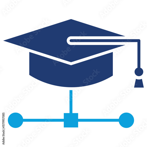 Expert System Flat Blue Icon