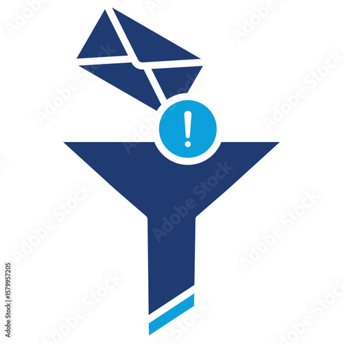 Spam Filtering Flat Blue Icon