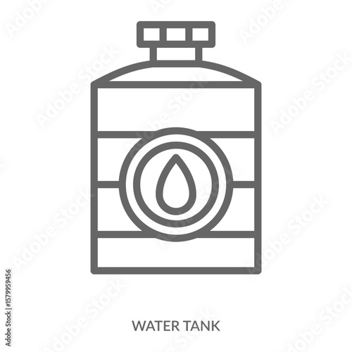 Water Tank Icon Line Style. Design Vector Illustration