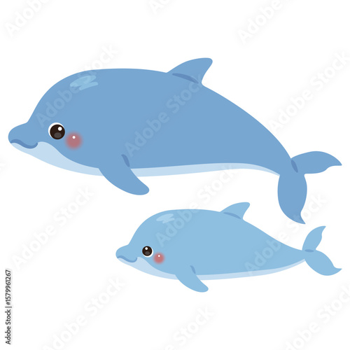 イルカの親子イラスト